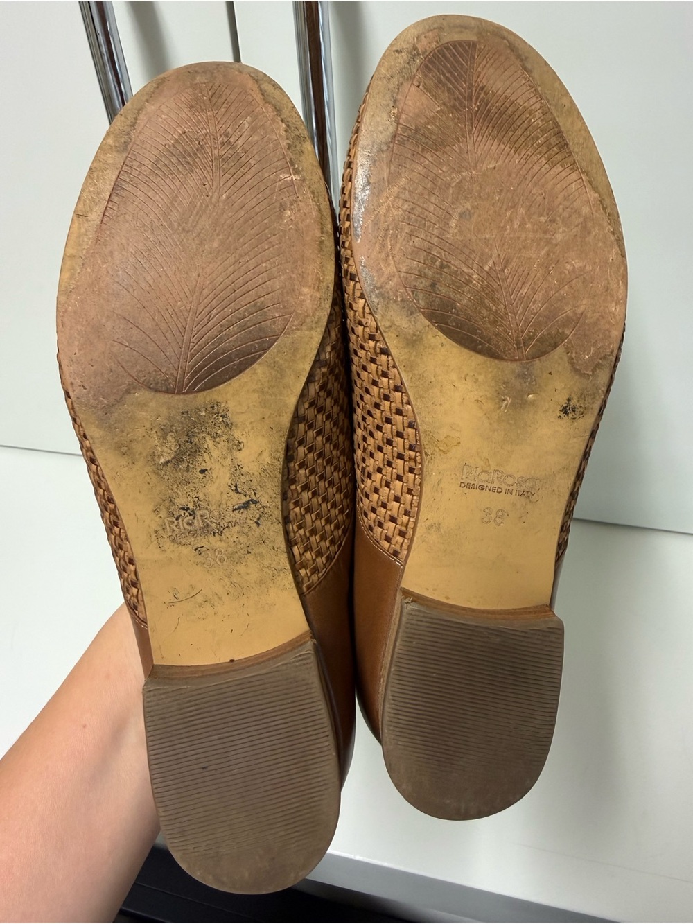 Ria Rosa Women’s Brown Woven Leather Oxford Shoes Size US & - Picture 7 of 8